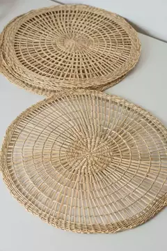 INDIVIDUAL / CENTRO DE MESA "YUPI" REDONDO DE FIBRAS NATURALES "XL" 38 CM - comprar online