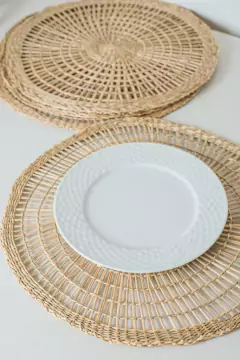 INDIVIDUAL / CENTRO DE MESA "YUPI" REDONDO DE FIBRAS NATURALES - Marian Todo Organizado