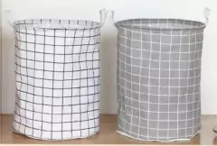 CESTO DE TELA CUADROS CON MANIJA - tienda online