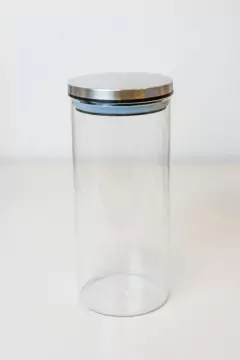 FRASCO HERMETICO "CADIZ" DE VIDRIO "XL" ALTO CON TAPA DE ACERO #7