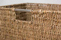 CANASTO "GLAM" RECTANGULAR ALTO "XXL" CON MANIJA DE CROMO SEAGRASS - Marian - Todo Organizado