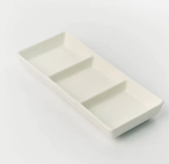 BANDEJA "TIRRENO" DE CERAMICA CON 3 DIVISIONES RECTANGULAR - tienda online