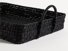 BANDEJA RECTANGULAR "BERNA" DE BAMBOO Y RATAN "S" CON ASAS - tienda online