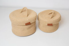 ORGANIZADOR "NAKAM" REDONDO "S" TEJIDO CON TAPA Y MANIJA