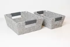 Imagen de CANASTO "ROMAY" GRIS "L" CON MANIJAS