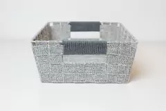 CANASTO "ROMAY" GRIS "L" CON MANIJAS en internet