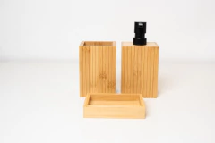 SET x3 "VALSEN SQUARE" RAYAS BAMBOO PARA BAÑO - tienda online