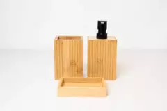 VASO PORTA CEPILLOS "VALSEN SQUARE " RAYAS BAMBOO - comprar online