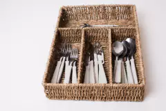 CUBIERTERO / ORGANIZADOR DE UTENSILIOS SEAGRASS “GLAM" CON 4 DIVISIONES "L"