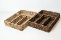 CUBIERTERO / ORGANIZADOR DE UTENSILIOS SEAGRASS “GLAM" CON 4 DIVISIONES "L" - comprar online