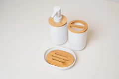 VASO PARA CEPILLOS "NOUVELL " NORDICO CON BAMBOO - Marian Todo Organizado