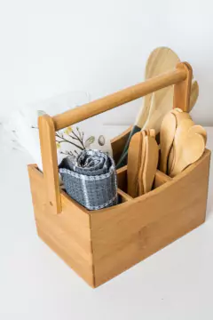 ORGANIZADOR "VALSEN" CUBIERTOS / UTENSILLOS “L” DE BAMBOO