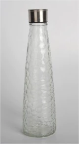 BOTELLA HUNGRIA DE VIDRIO CON TAPA DE ACERO 750 ML