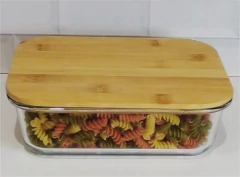 Imagen de CONTENEDOR DE VIDRIO "VALSEN" HERMETICO CON TAPA DE BAMBOO "L" 1040ml