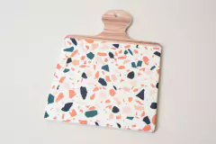 POSA FUENTES / PAVA DE CERAMICA CON BASE DE CORCHO