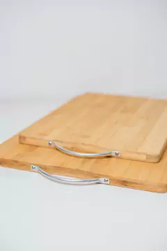 TABLA DE PICAR "INDONESIA" BAMBOO "L" CON AGARRADERA METALICA