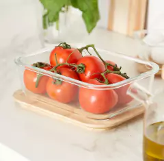 CONTENEDOR DE VIDRIO "VALSEN" HERMETICO CON TAPA DE BAMBOO "L" 1040ml - Marian - Todo Organizado