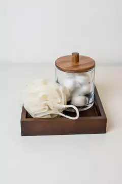 BANDEJA DE MADERA "TRAY" MARRON CUADRADA