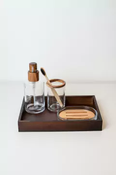 BANDEJA DE MADERA "TRAY" MARRON RECTANGULAR