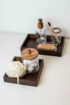 BANDEJA DE MADERA "TRAY" MARRON CUADRADA - comprar online