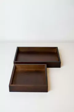 BANDEJA DE MADERA "TRAY" MARRON RECTANGULAR - Marian - Todo Organizado