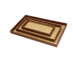 BANDEJA RECTANGULAR "SUECIA" DE MADERA CON ESTERILLA "S" BAJA en internet