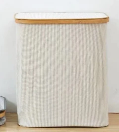 CESTO LAUNDRY DE TELA "PERSA" CON TAPA PARA ROPA - Marian Todo Organizado