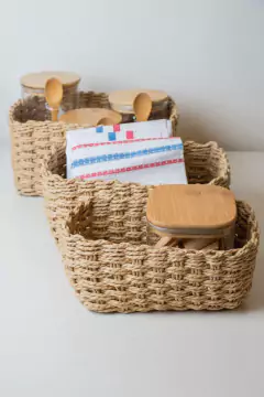 REPASADOR DE TELA BLANCO CON DETALLES GUARDA FRANCESA (AZUL Y ROJO) - comprar online