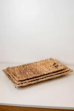 SET x3 FUENTES / CENTROS DE MESA "ZUMAYA" RECTANGULARES CON ASAS