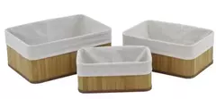 CANASTO "MALAGA PLUS" DE BAMBOO TIRAS ANCHAS COSTURA MARRON "L" - comprar online