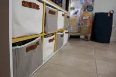 CONTENEDOR CAJONERA "MONACO" CUADRADA "L" DE TELA CON MANIJA - comprar online