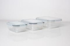 CONTENEDOR HERMETICO "CUCINA" DE VIDRIO "XS" CON TAPA CON SILICONA