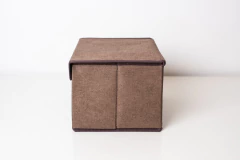 CAJA DE TELA "COLUMBUS" CON TAPA Y MANIJA CHICA - Marian Todo Organizado