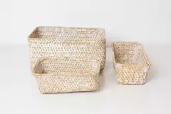 SET x3 CANASTOS "ZALAY" RECTANGULARES DE MIMBRE en internet