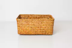 SET x3 CANASTOS "ZALAY" RECTANGULARES DE MIMBRE - tienda online