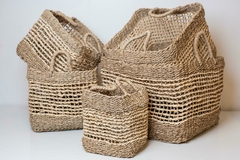 CANASTO "BAGGY" DE FIBRAS NATURALES CON MANIJAS "S" - tienda online