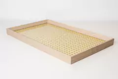 BANDEJA RECTANGULAR "SUECIA" DE MADERA CON ESTERILLA "L" BAJA