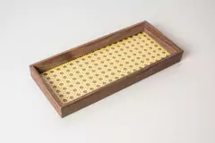 BANDEJA RECTANGULAR "SUECIA" DE MADERA CON ESTERILLA "S" BAJA