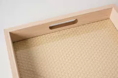 BANDEJA DE MADERA "SILANA" CON ASAS "M" BASE DECO - tienda online