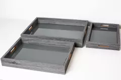 BANDEJA DE MADERA "SILANA" CON ASAS "S" BASE DECO