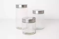 FRASCO HERMETICO "CADIZ" DE VIDRIO "MM" CON TAPA DE ACERO A ROSCA - comprar online