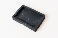 JABONERA "DEREK" DE MARMOL ASPERO NEGRO 14cm - Marian Todo Organizado