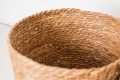 CANASTO SEAGRASS "INDIANA" REDONDO "L" ALTO CON TAPA - comprar online