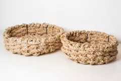 BANDEJA "MARLENE" FIBRAS NATURALES "S" CRUDO REDONDA