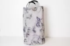 BOLSA/ CESTO DE TELA "LAUNDRY" PARA ROPA BLANCA CON MANCHAS NEGRAS TIPO MARMOL