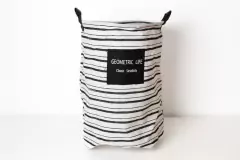 CESTO DE ROPA "GEOMETRIC" DE TELA CON MANIJAS/ ROPA/ JUGUETES - tienda online