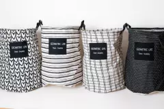 CESTO DE ROPA "GEOMETRIC" DE TELA CON MANIJAS/ ROPA/ JUGUETES