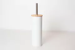 ESCOBILLA NORDICA METALICA LISA CON TAPA DE BAMBOO - tienda online