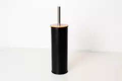 ESCOBILLA NORDICA METALICA LISA CON TAPA DE BAMBOO