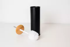 ESCOBILLA NORDICA METALICA LISA CON TAPA DE BAMBOO - comprar online